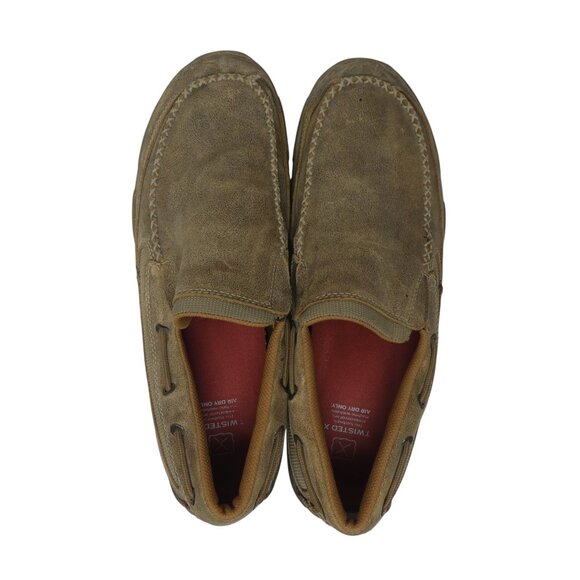 Twisted X Brown Leather Work Slip On Driving Moc Loafers main image 4
